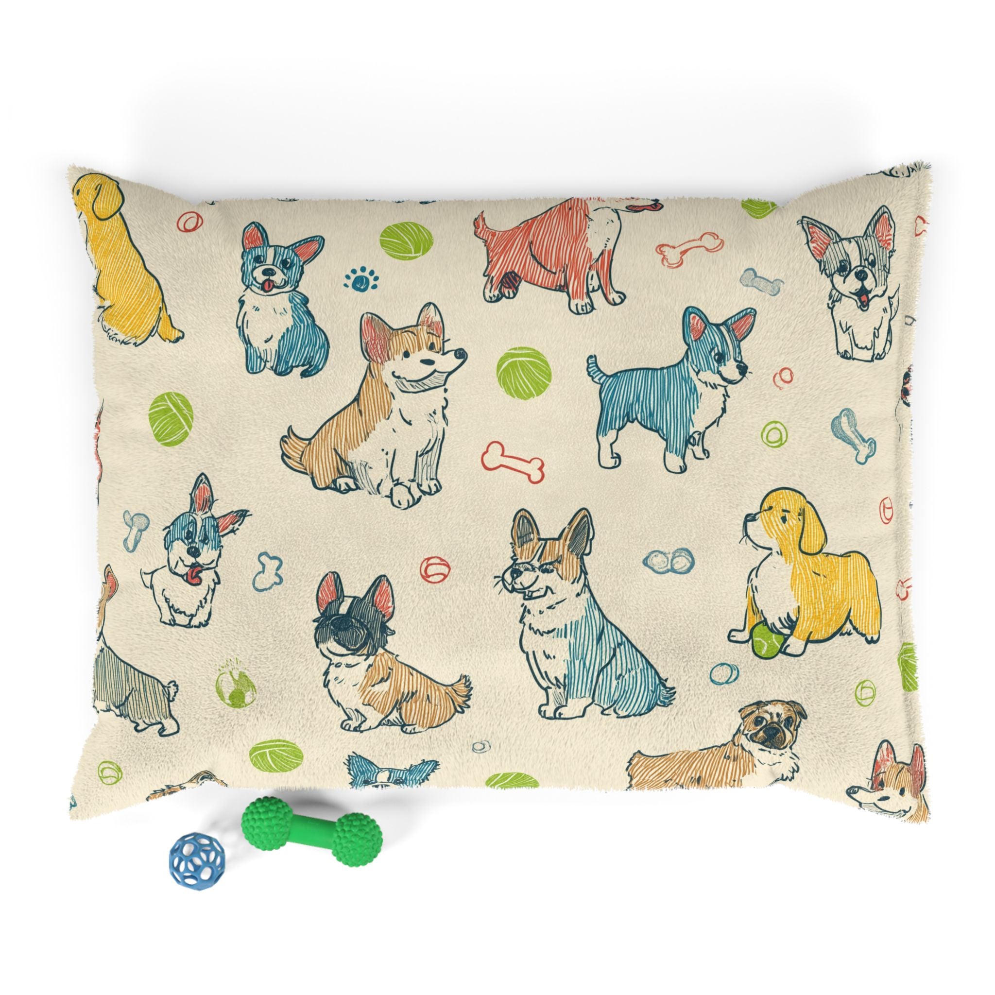 Corgi & Pups Pattern Pet Bed