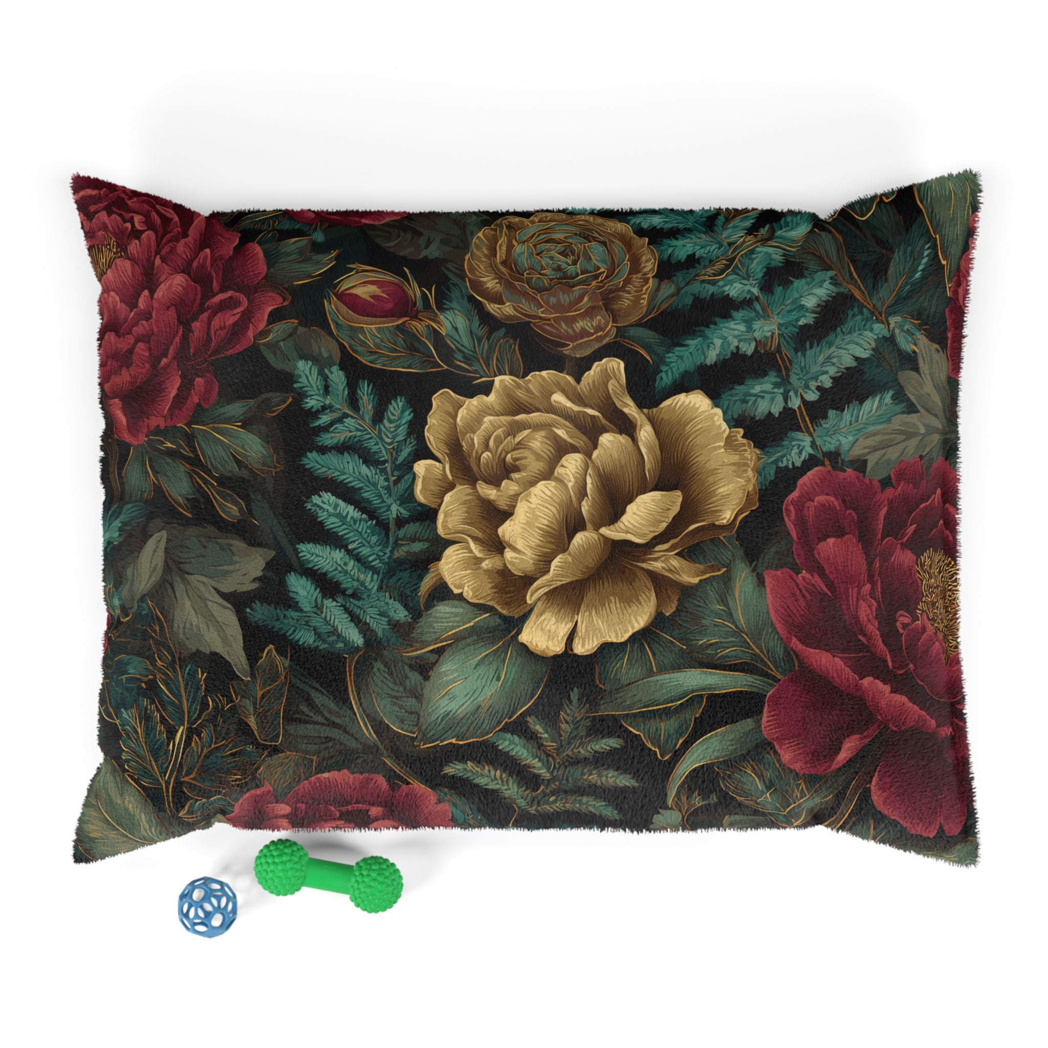 Floral Velvet Pet Bed
