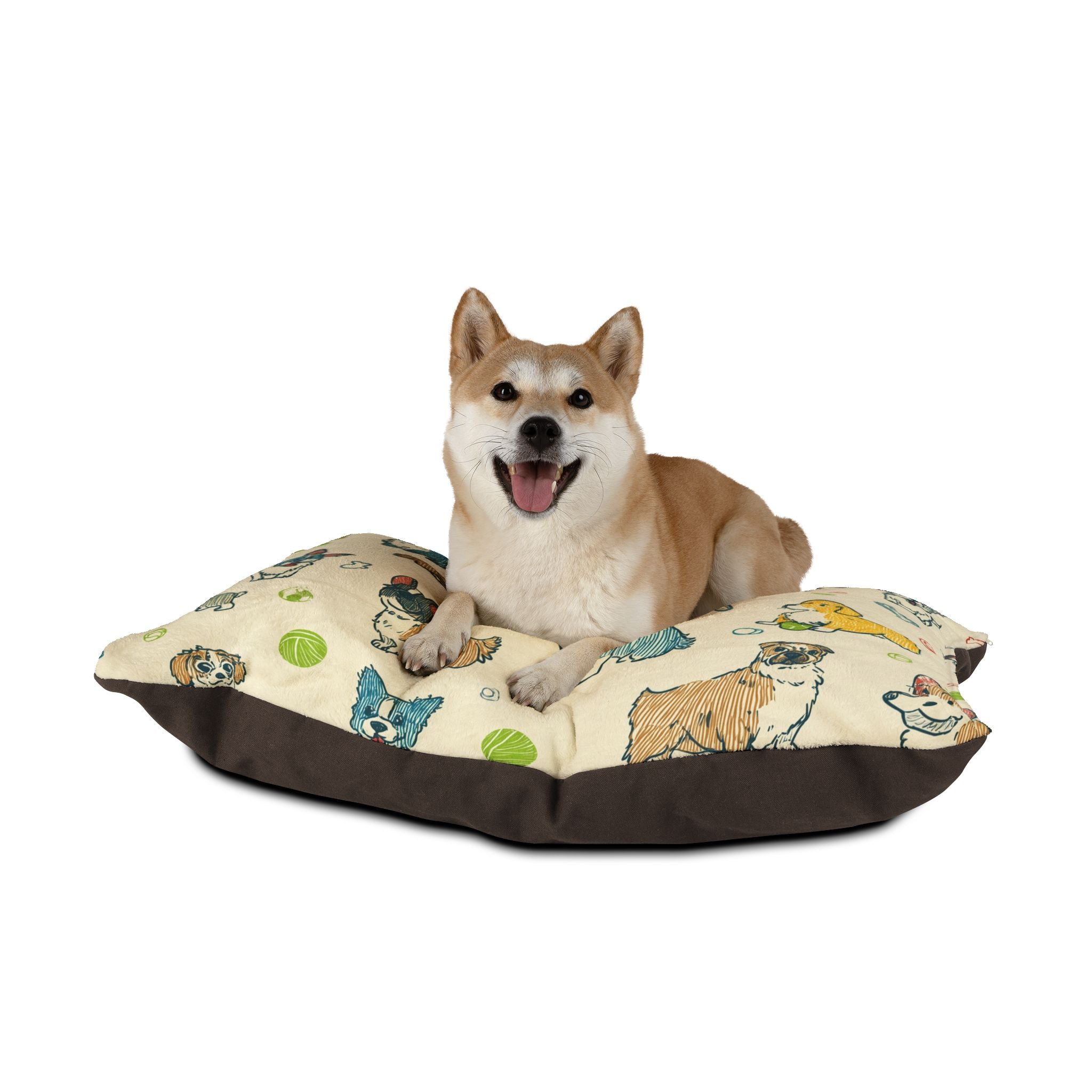 Corgi & Pups Pattern Pet Bed