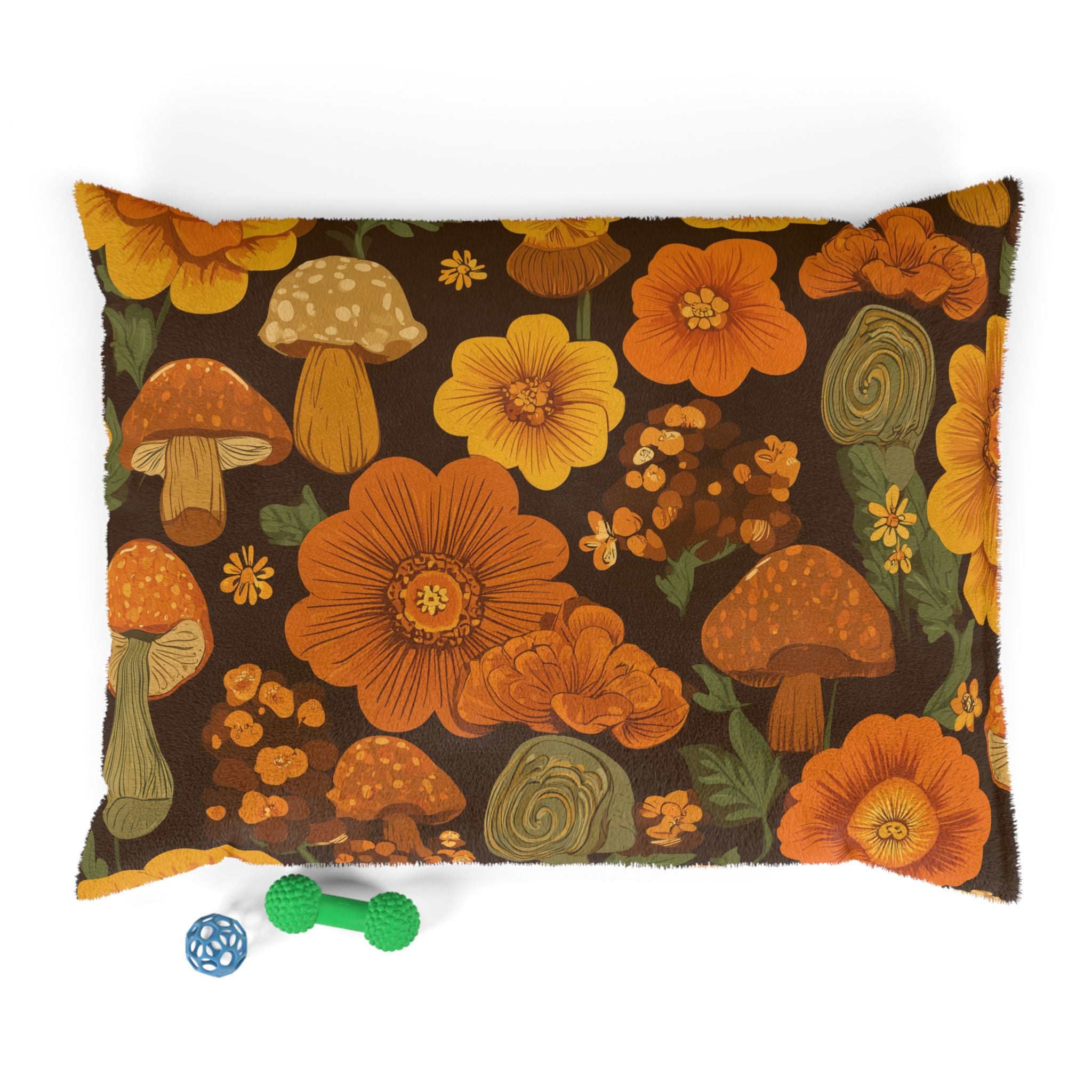 Retro Mushroom & Poppy Pet Bed