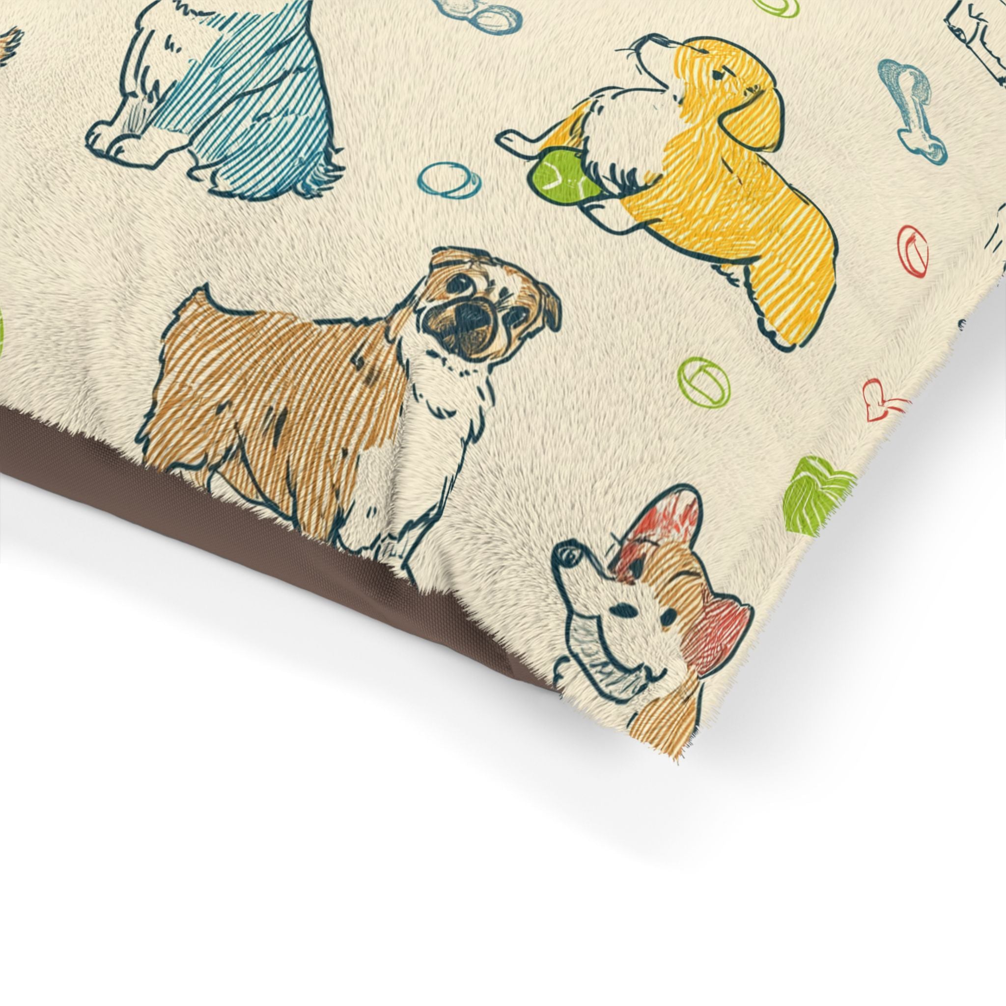 Corgi & Pups Pattern Pet Bed