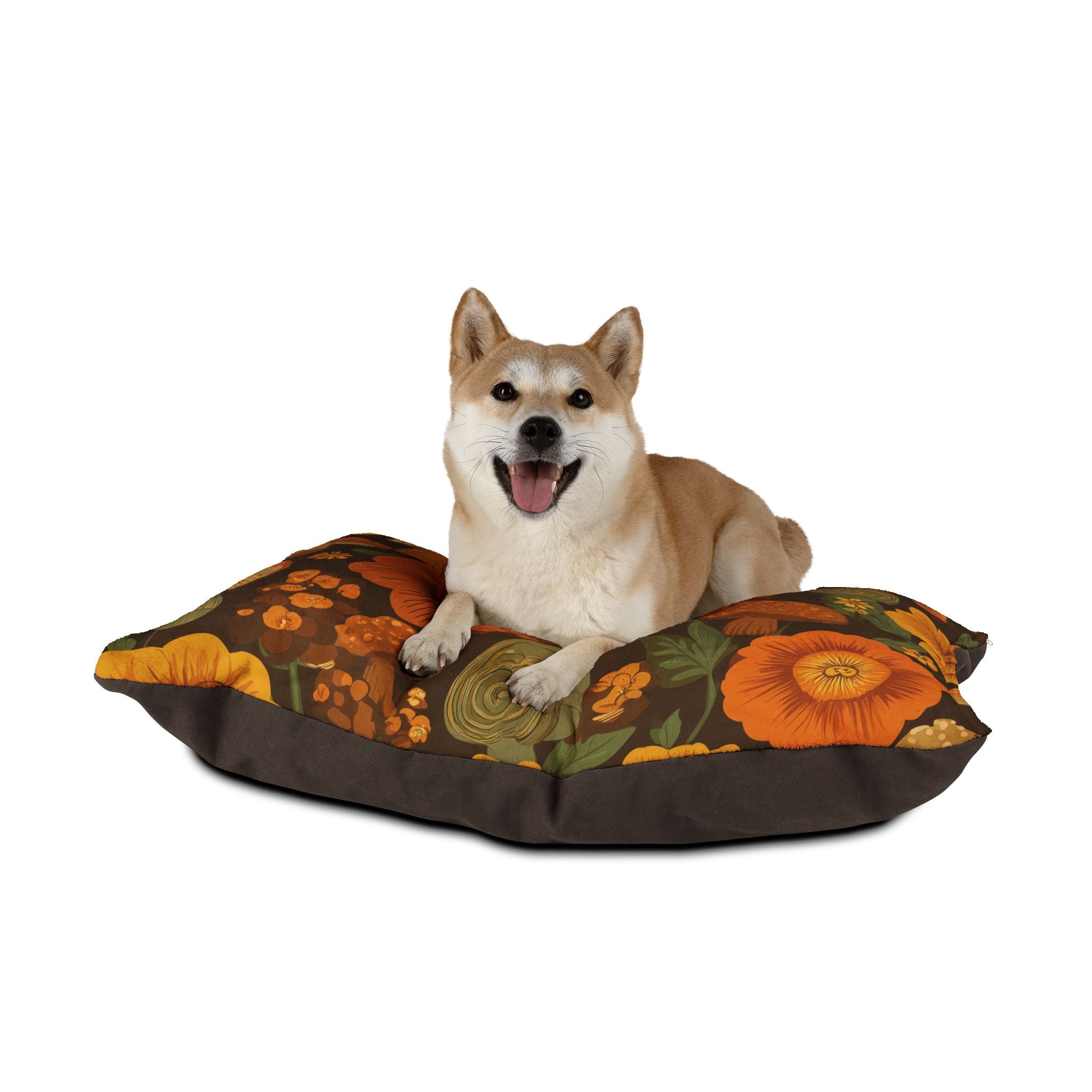 Retro Mushroom & Poppy Pet Bed